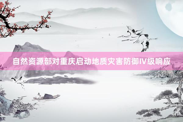 自然资源部对重庆启动地质灾害防御Ⅳ级响应
