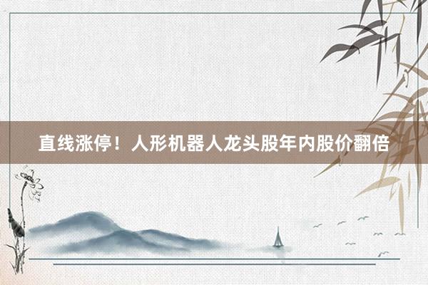 直线涨停！人形机器人龙头股年内股价翻倍