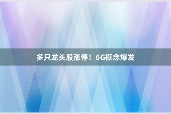 多只龙头股涨停!6G概念爆发