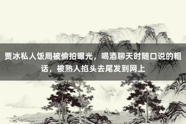 贾冰私人饭局被偷拍曝光，喝酒聊天时随口说的粗话，被熟人掐头去尾发到网上