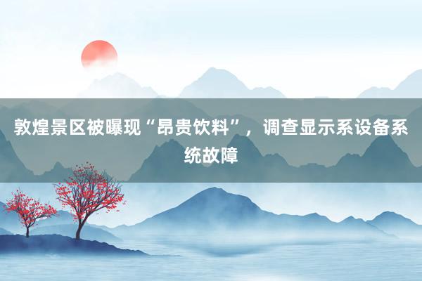 敦煌景区被曝现“昂贵饮料”，调查显示系设备系统故障