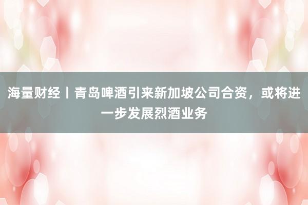 海量财经丨青岛啤酒引来新加坡公司合资,或将进一步发展烈酒业务