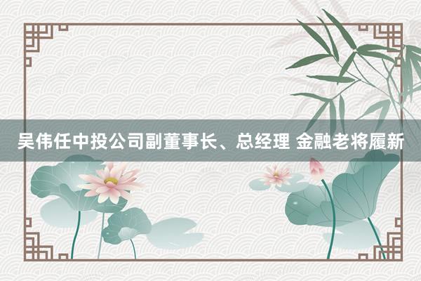 吴伟任中投公司副董事长、总经理 金融老将履新