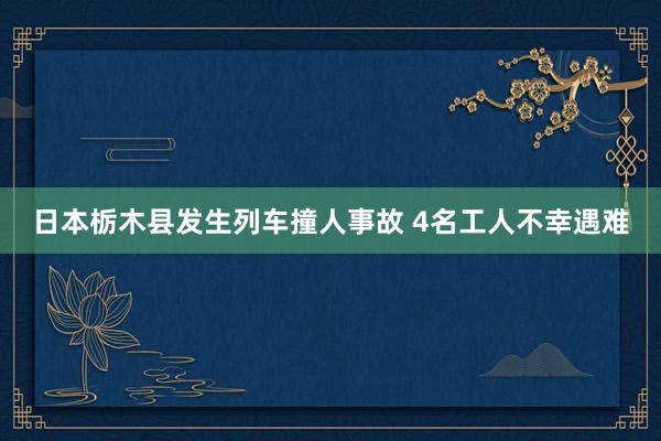 日本栃木县发生列车撞人事故 4名工人不幸遇难