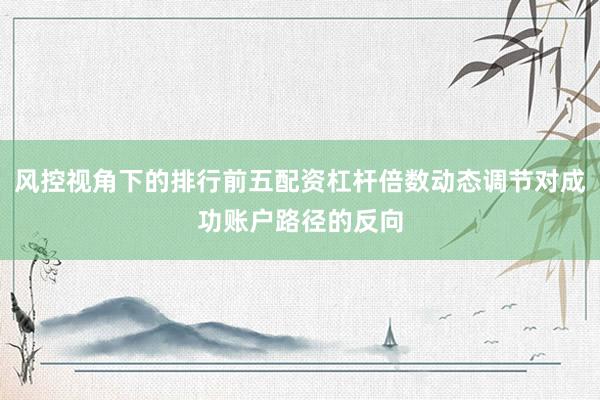风控视角下的排行前五配资杠杆倍数动态调节对成功账户路径的反向
