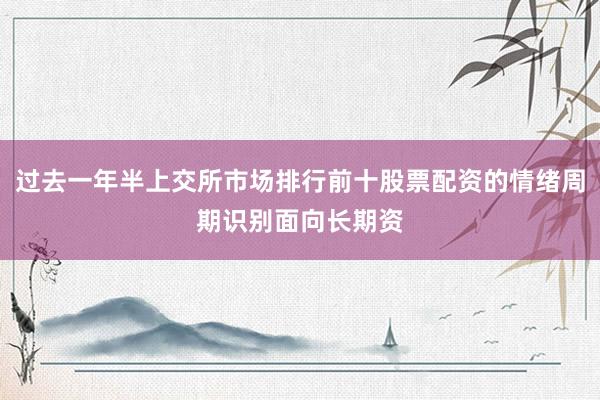 过去一年半上交所市场排行前十股票配资的情绪周期识别面向长期资
