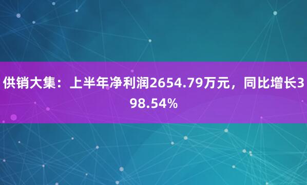 供销大集：上半年净利润2654.79万元，同比增长398.54%