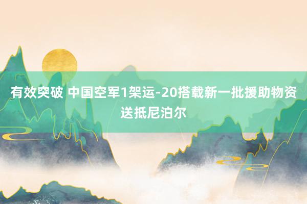 有效突破 中国空军1架运-20搭载新一批援助物资送抵尼泊尔