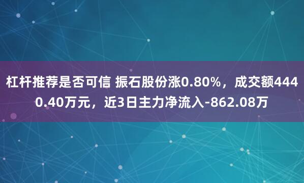 杠杆推荐是否可信 振石股份涨0.80%，成交额4440.40万元，近3日主力净流入-862.08万