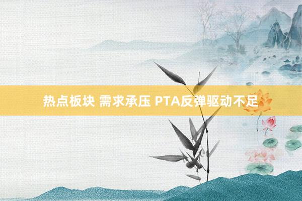 热点板块 需求承压 PTA反弹驱动不足