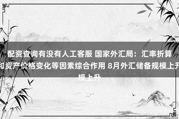 配资查询有没有人工客服 国家外汇局：汇率折算和资产价格变化等因素综合作用 8月外汇储备规模上升