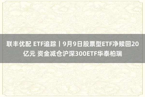 联丰优配 ETF追踪丨9月9日股票型ETF净赎回20亿元 资金减仓沪深300ETF华泰柏瑞