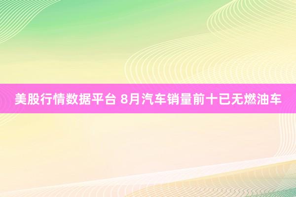 美股行情数据平台 8月汽车销量前十已无燃油车