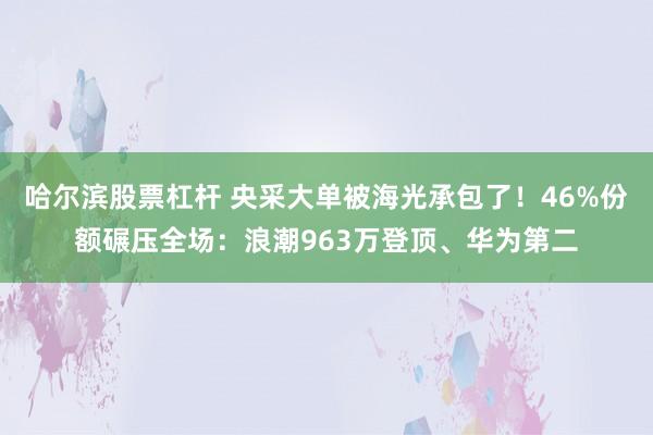 哈尔滨股票杠杆 央采大单被海光承包了！46%份额碾压全场：浪潮963万登顶、华为第二