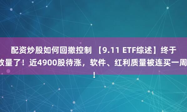 配资炒股如何回撤控制 【9.11 ETF综述】终于放量了!近4900股待涨,软件、红利质量被连买一周!